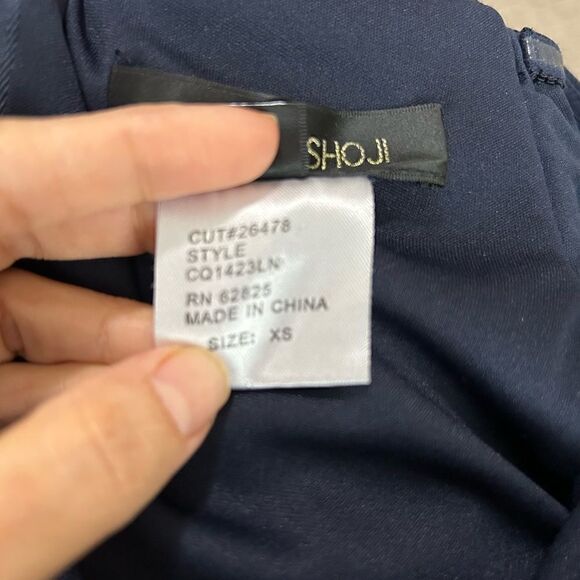 Tadashi Shoji Navy Blue Maxi Dress Open Leg - Picture 10 of 12